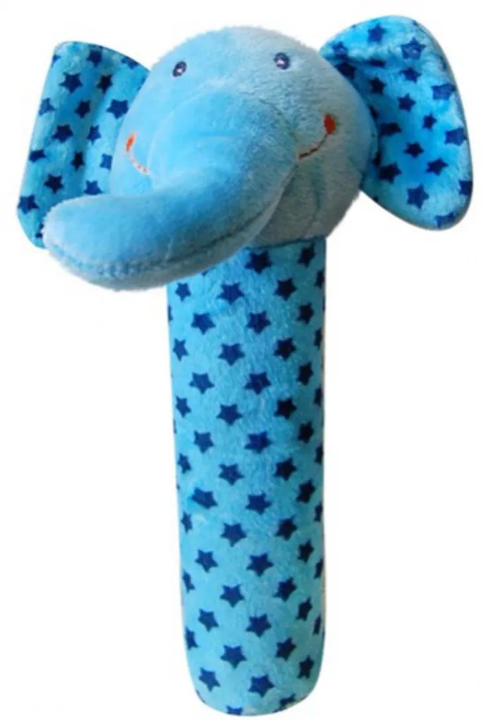 BOBO BABY Készségfejlesztp Csipogó Plüss Játék - kék elefánt, 1 db