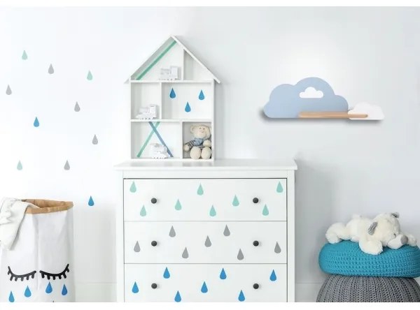 LED gyerekszoba fali lámpa CLOUD polccal LED/5W/230V kék-fehér