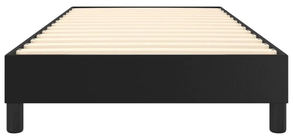 fekete műbőr rugós ágykeret 90x200 cm