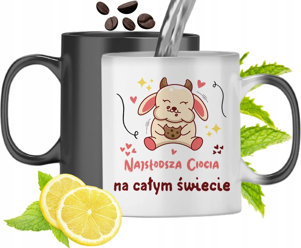 Mágikus Bögre Nagynéninek Fekete Színváltós, fényképes nyomattal