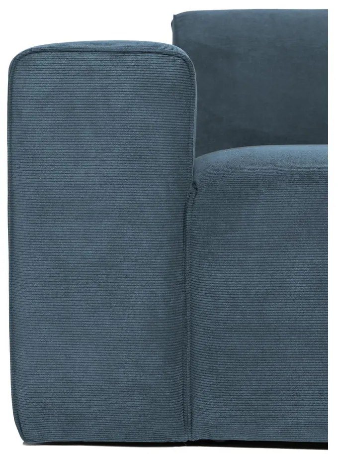 Kék kordbársony sarokkanapé (jobb oldali) Sting – Scandic