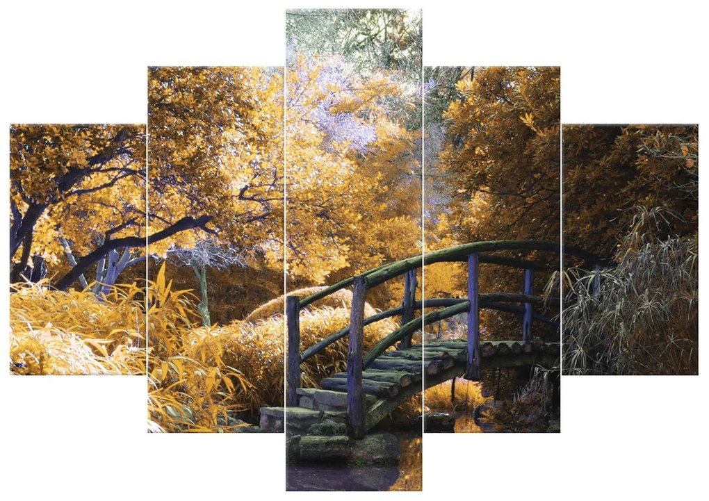 Gario Vászonkép Japán aranykert - 5 részes Méret: 150 x 70 cm