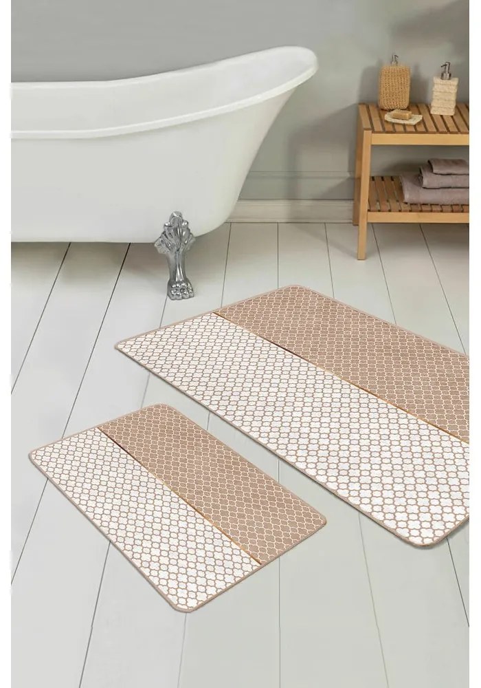 Bézs fürdőszobai kilépő szett 2 db-os 60x100 cm – Mila Home