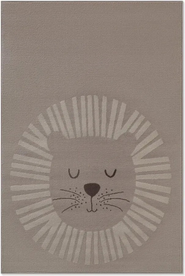 Gyerekszőnyeg 160x230cm, bézs oroszlán mintás, puha sörtékkel