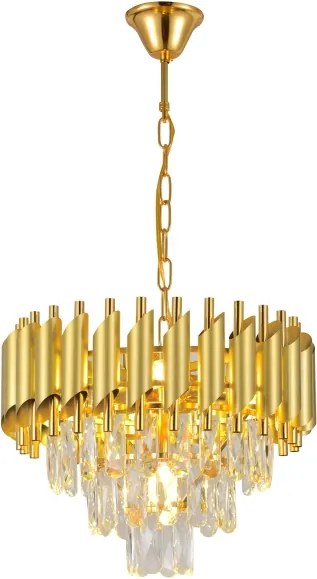 Brilagi - Láncra akasztott csillár ECLIPSE 5×E14/10W/230V Ø 38 cm, aranyszínű