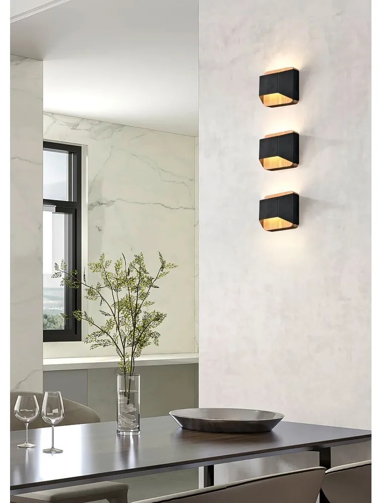 Matt fekete LED dimmelhető fali lámpa Arino – Trio