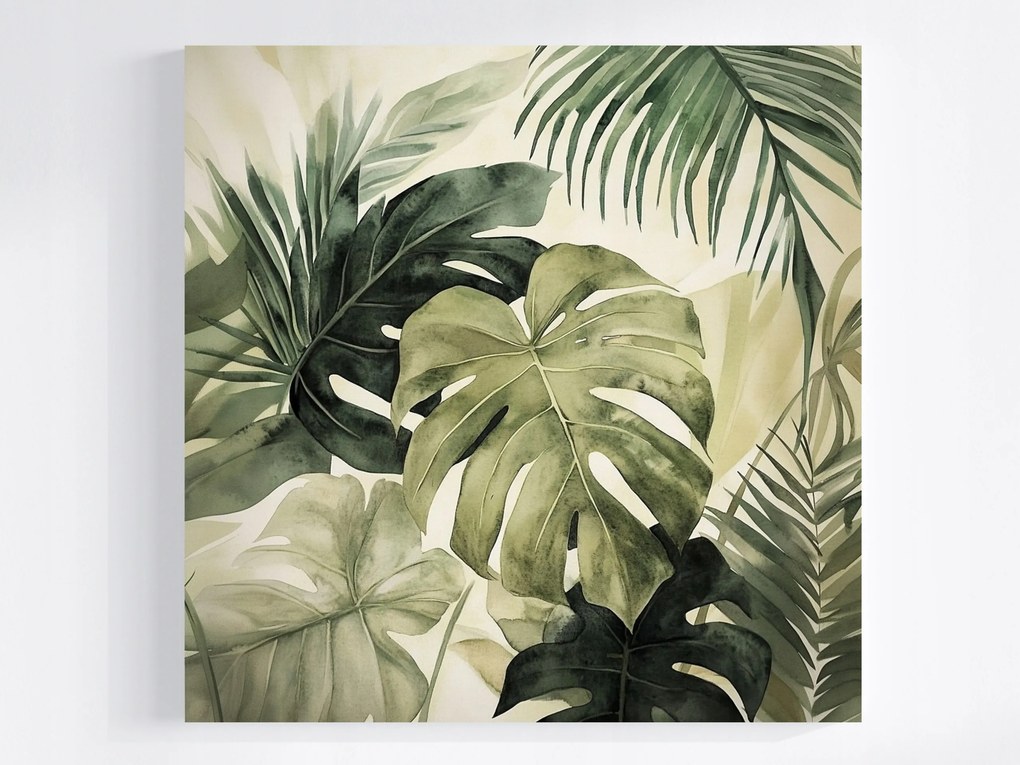 Vászonkép Canvas Akvarell Természet Növények Monster 80x80