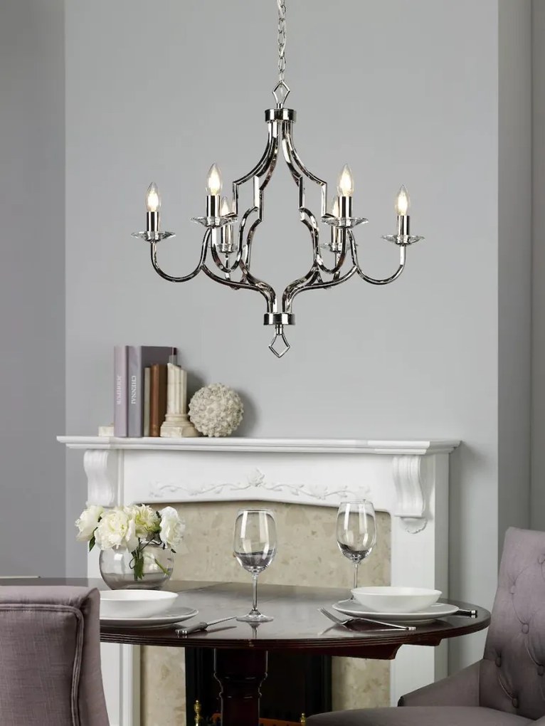 DAR LIGHTING NER0638 NERVA Kristály Csillár Nikkel E14 IP20