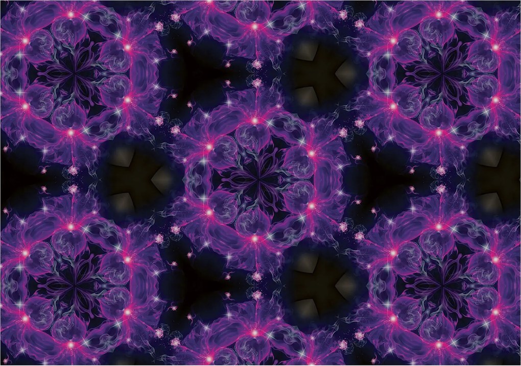 Fotótapéta Lila Mandala Kozmosz Vinyl absztrakt 368x254 +ragasztó