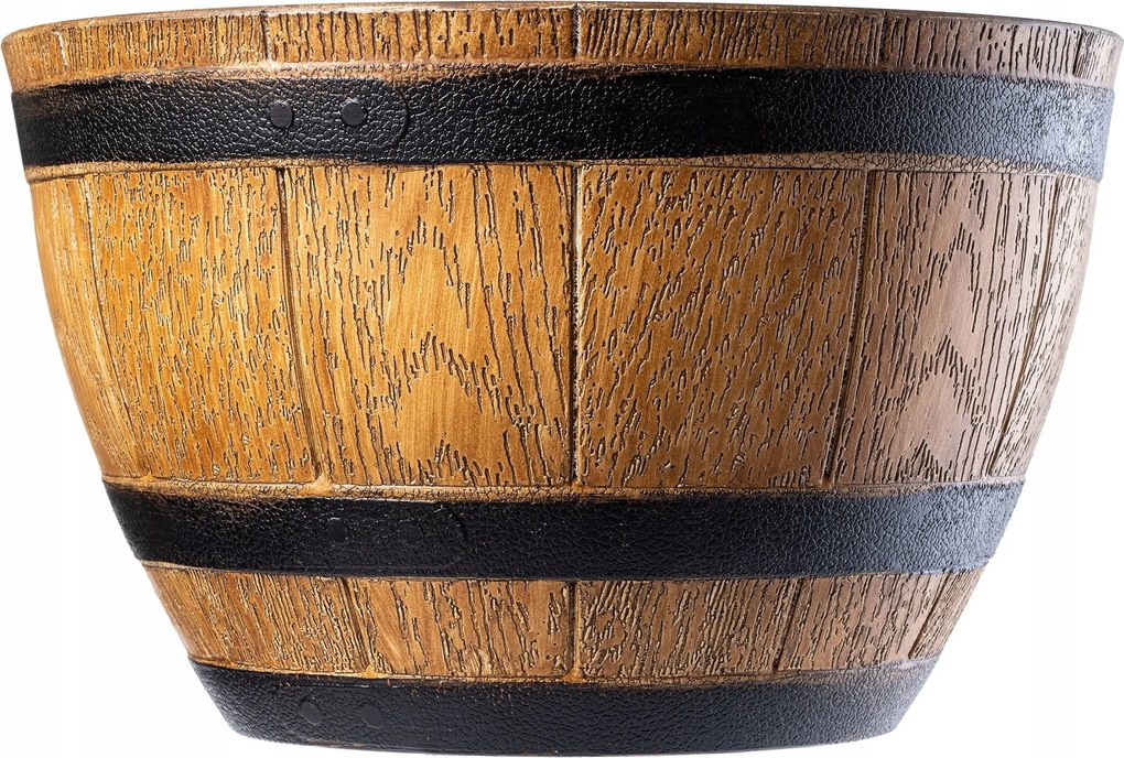 Virágtartó Fedő Műanyag Kerek 40 cm Virágágyás Barna