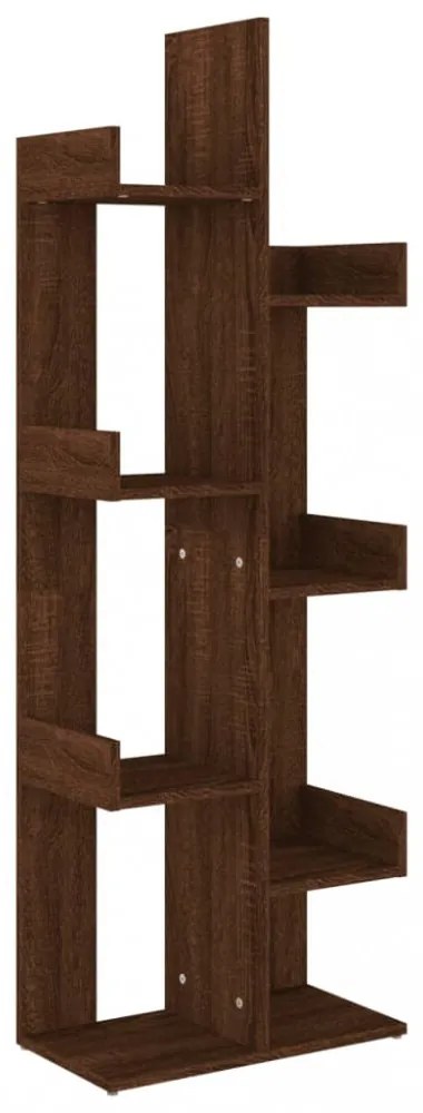 barna tölgy színű szerelt fa könyvszekrény 48 x 25,5 x 140 cm