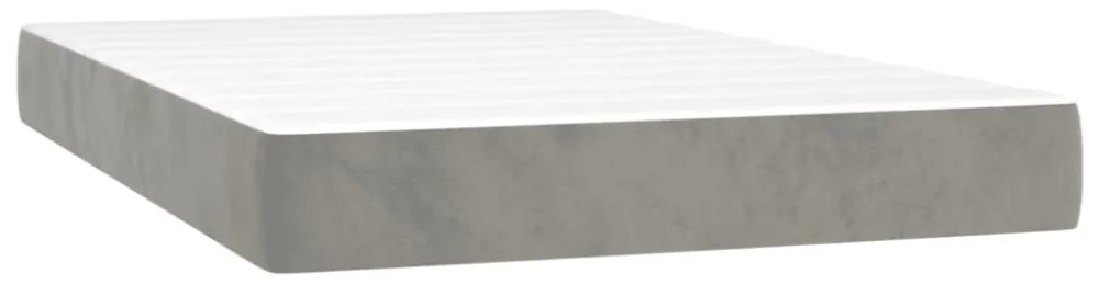 világosszürke bársony rugós ágy matraccal 120 x 200 cm