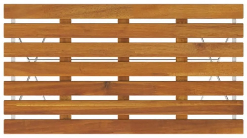 tömör akácfa és acél összecsukható bisztróasztal 100x54x71 cm