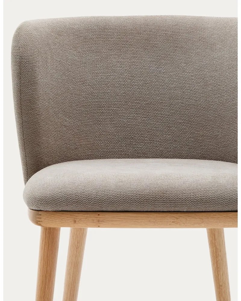 Világosbarna kárpitozott étkezőfotel Ciselia – Kave Home