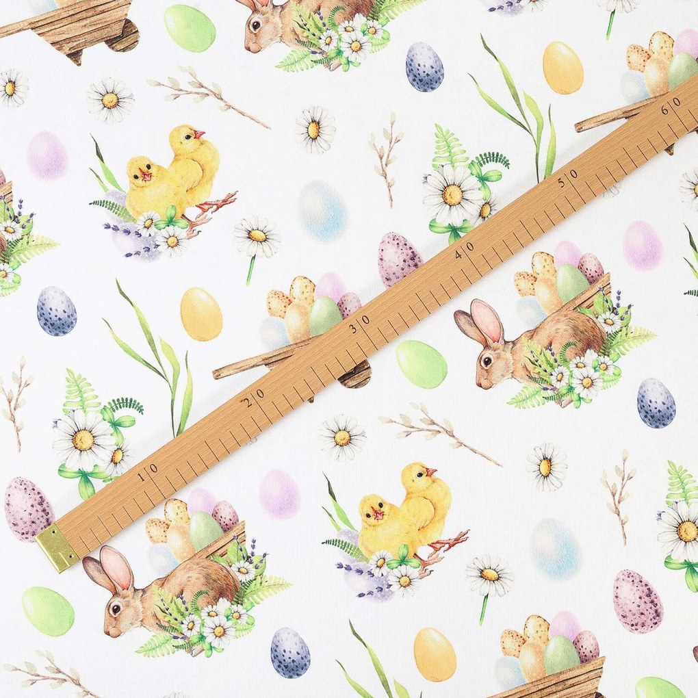 Goldea húsvéti viaszosvászon méteráru - húsvéti szimbólumok 160 cm