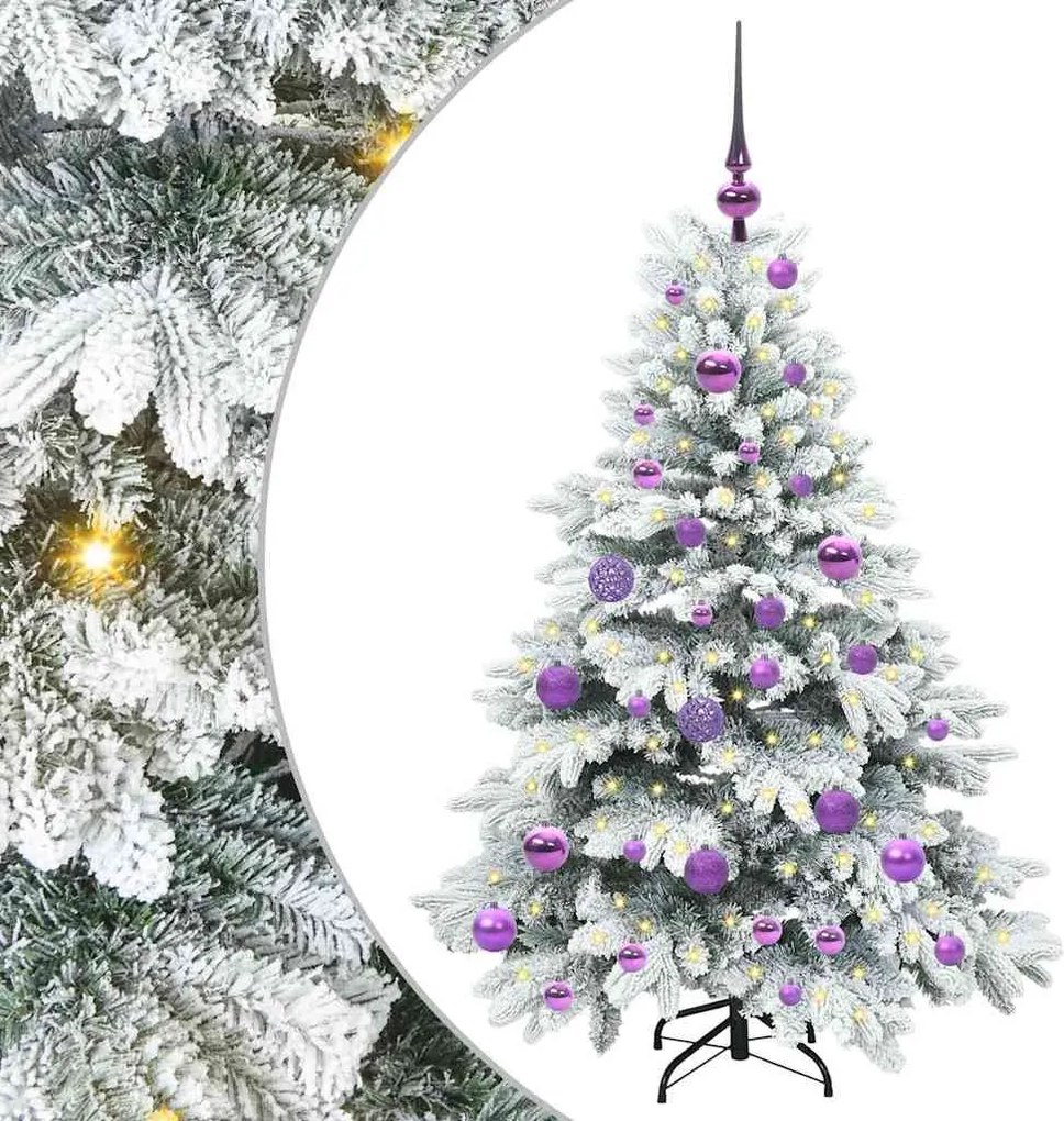 vidaXL Mű karácsonyfa 150 LED-del állvánnyal Fehér 120 cm PE és PVC