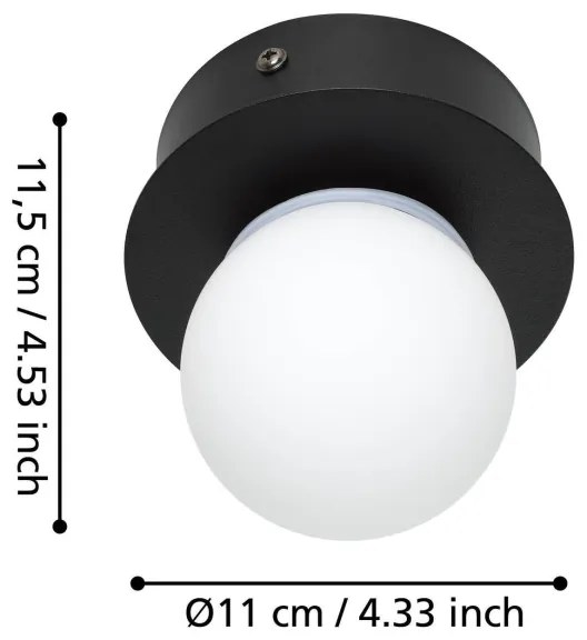 Eglo 900659 - LED Fürdőszobai mennyezeti lámpa MOSIANO LED/3,3W/230V IP44 fekete