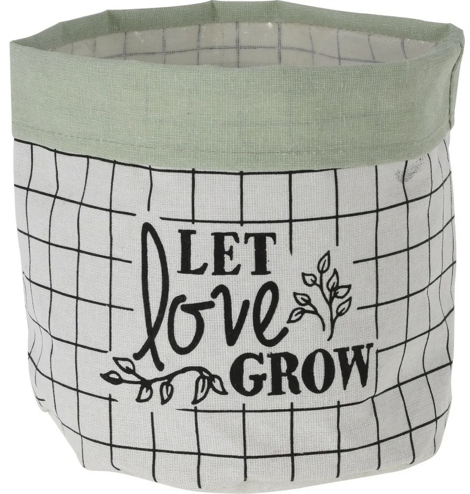 Let Love Grow textil virágtartó kaspó, 20 x 1 8 cm, világoszöld