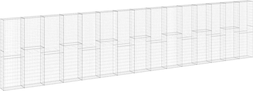 vidaXL horganyzott acél gabion fal fedéllel 900 x 30 x 200 cm