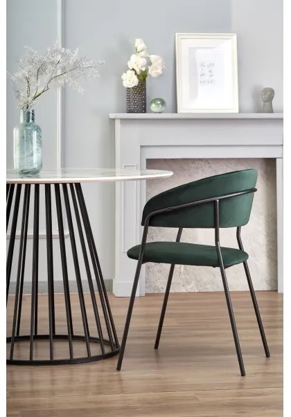 SEREIN étkezőasztal, fehér márvány dekor/fekete