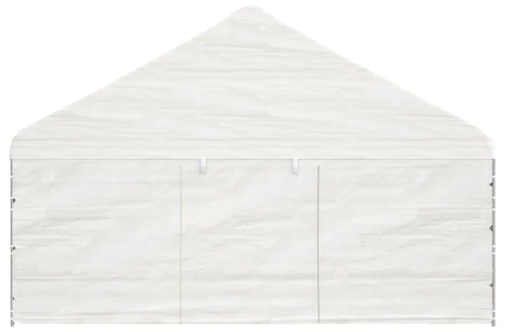 fehér polietilén pavilon tetővel 13,38 x 5,88 x 3,75 m