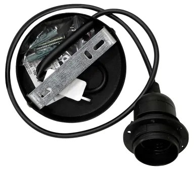 Duolla - Csillár zsinóron COPPER SHINY 1xE27/15W/230V átm. 40 cm réz/fekete