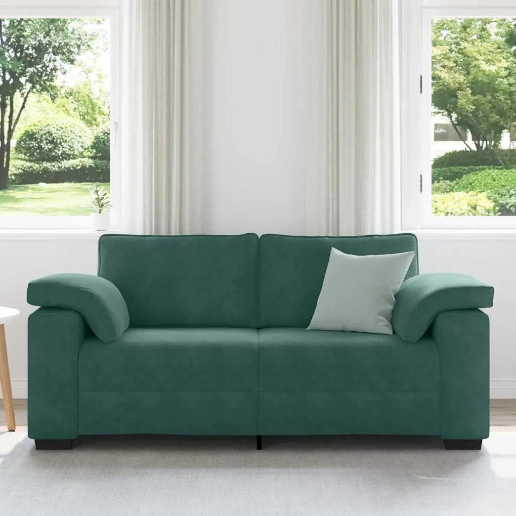 sötétzöld bársony loveseat kanapé 140 cm