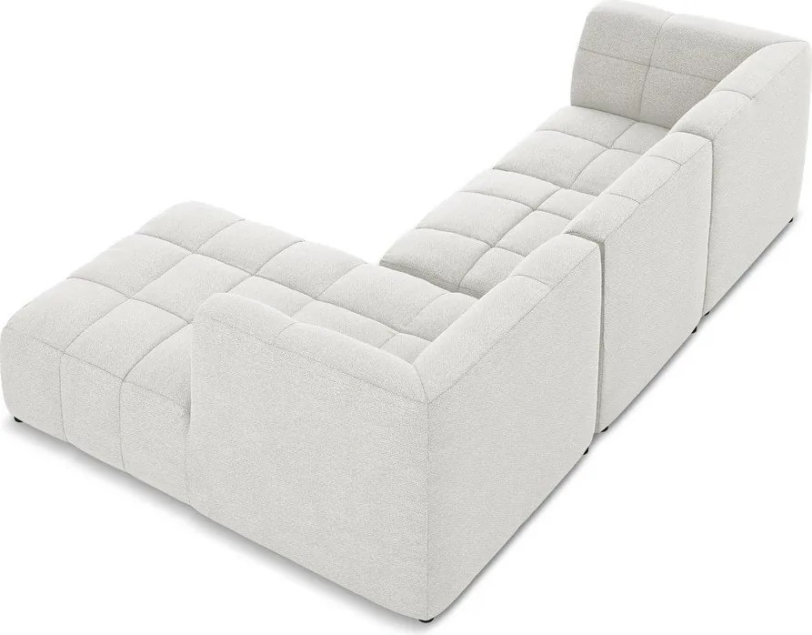 Fehér buklé sarokkanapé (jobb oldali-heverő résszel) Aloha – Makamii