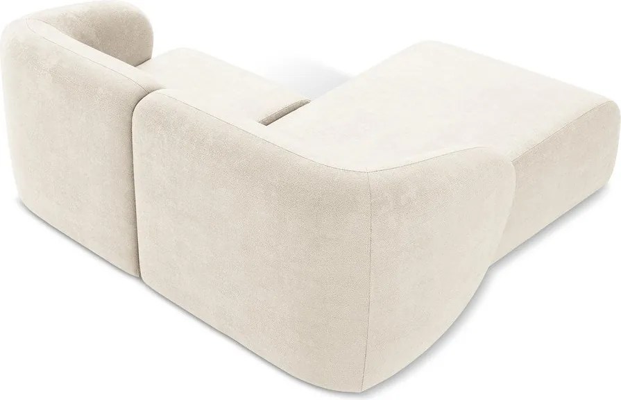 Bézs zsenília sarokkanapé (bal oldali-heverő résszel) Lani – Makamii