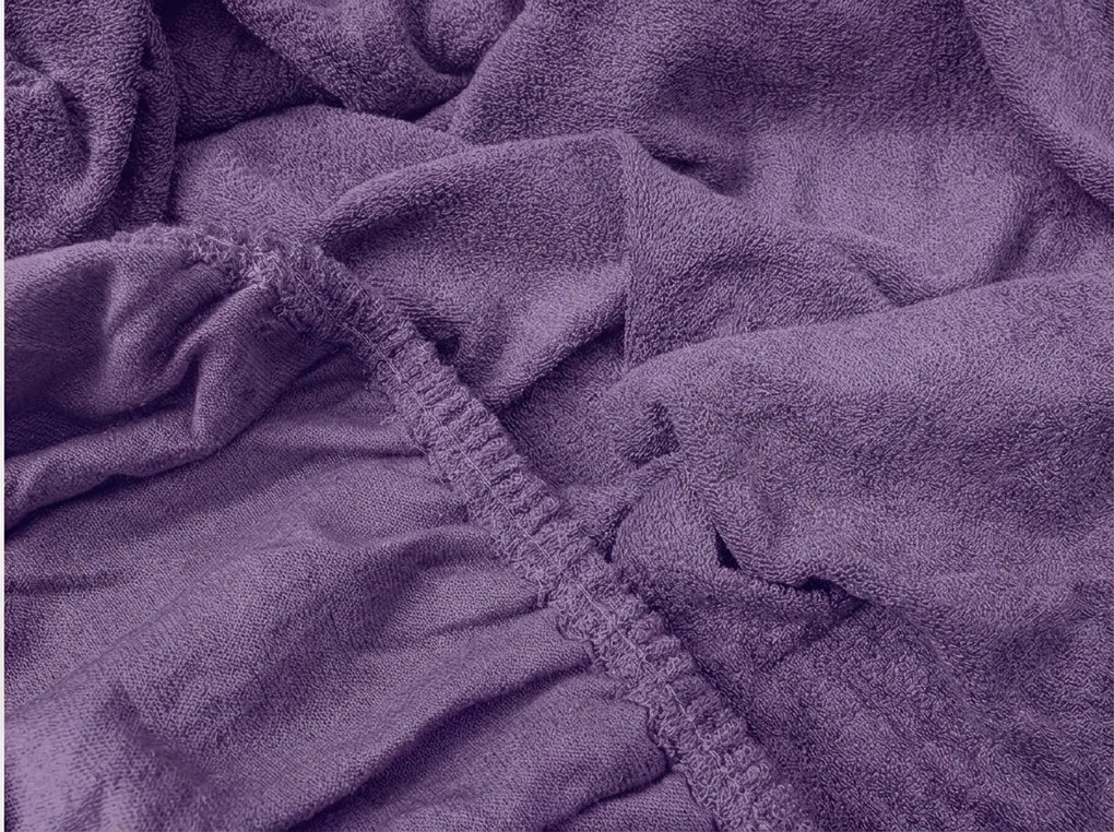 Frottír gumis lepedő EXCLUSIVE szilva 90 x 200 cm
