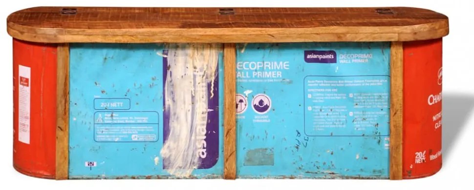 Antikolt hatású tömör fa tárolórekeszes pad