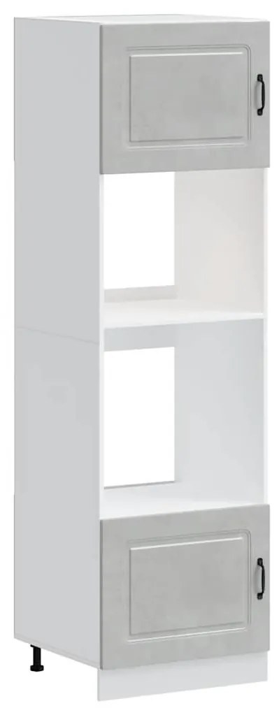 vidaXL Kalmar 2 db betonszürke szerelt fa sütőszekrények