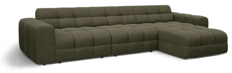 Zöld sarokkanapé (jobb oldali-heverő résszel) Kendal – Micadoni