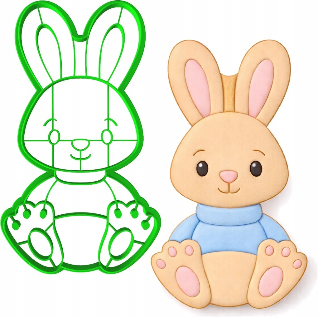 Húsvéti Forma Nagy Mézeskalács lyukasztó Húsvéti Nyuszi 15cm