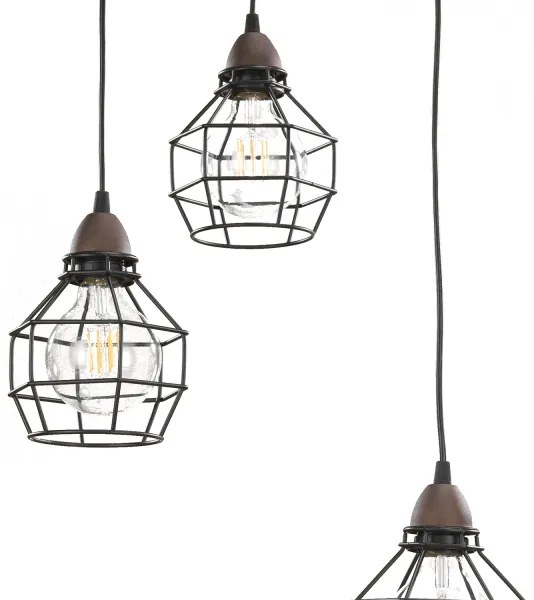 ONLI - Csillár zsinóron PÓK 3xE27/15W/230V fekete/barna