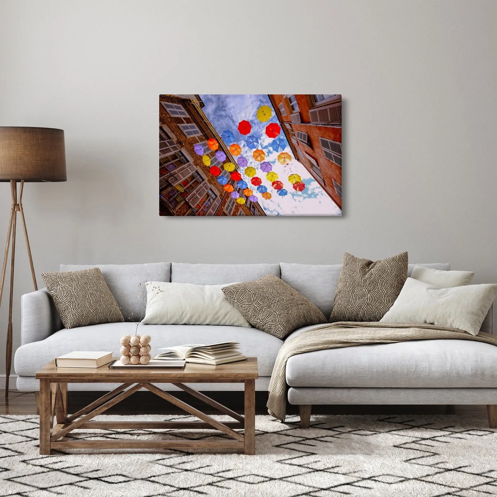 Színes esernyők képe (90x60 cm)