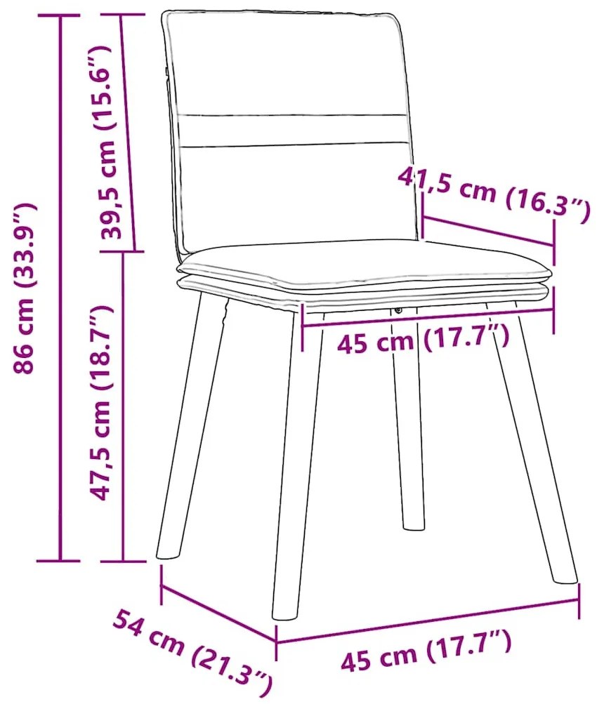 étkezőszékek 2 db Felhőszürke szövet