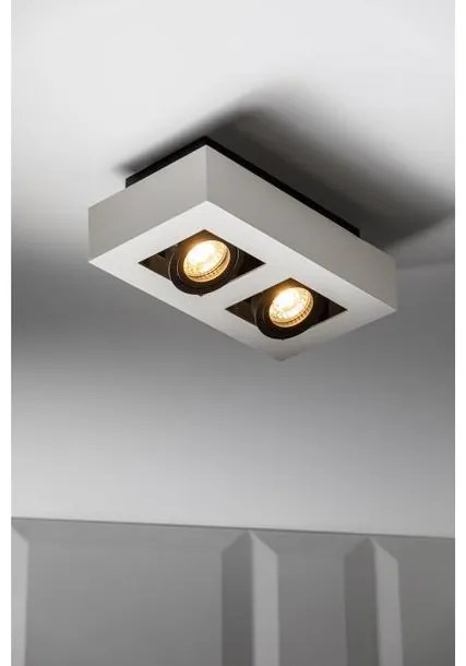 Lámpa Mennyezeti lámpatest ASTER, AC220-240V, 50/60 Hz, GU10, max.50W, IP20, alumínium, dupla, fehér