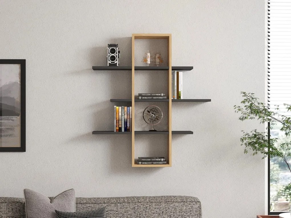 Ardo fali polc, antracit, 96 cm