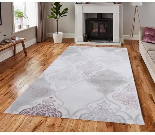 Píza elegáns akril szőnyeg mályva krém 100 x 200 cm