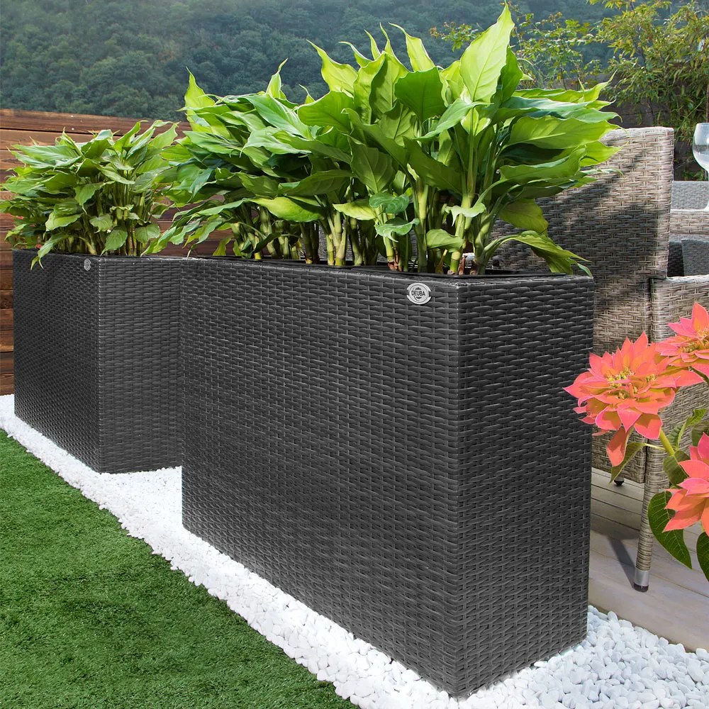 Casaria® Virágtartó 83x30,5x60 cm - fekete