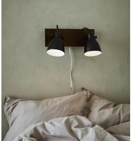 Markslöjd 108213 - Fali spotlámpa NATIVE 2xE14/18W/230V fekete/barna