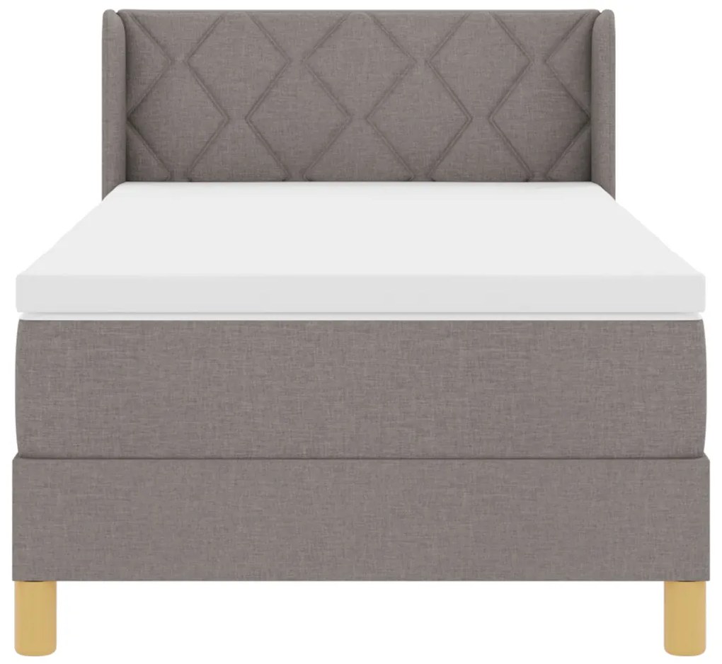 Boxspring ágy matraccal taupe színben, 90 x 200 cm Kárpit