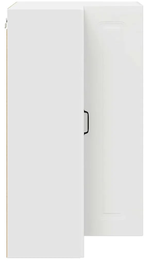 Fali konyhaszekrény polcokkal Fehér 57 x 57 x 100 cm Faanyag