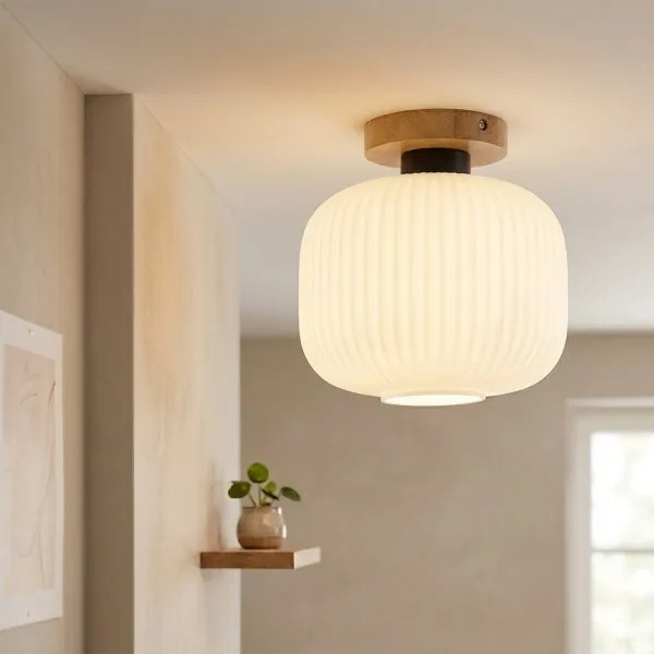 Mennyezeti lámpa HARMA WOOD 1xE27/15W/230V tölgy/fehér átm. 25 cm
