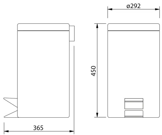 Aqualine - Szeméttároló SIMPLE LINE 20 l csiszolt rozsdamentes