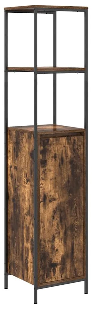 füstölt tölgy fürdőszobaszekrény polcokkal 36x35x165 cm
