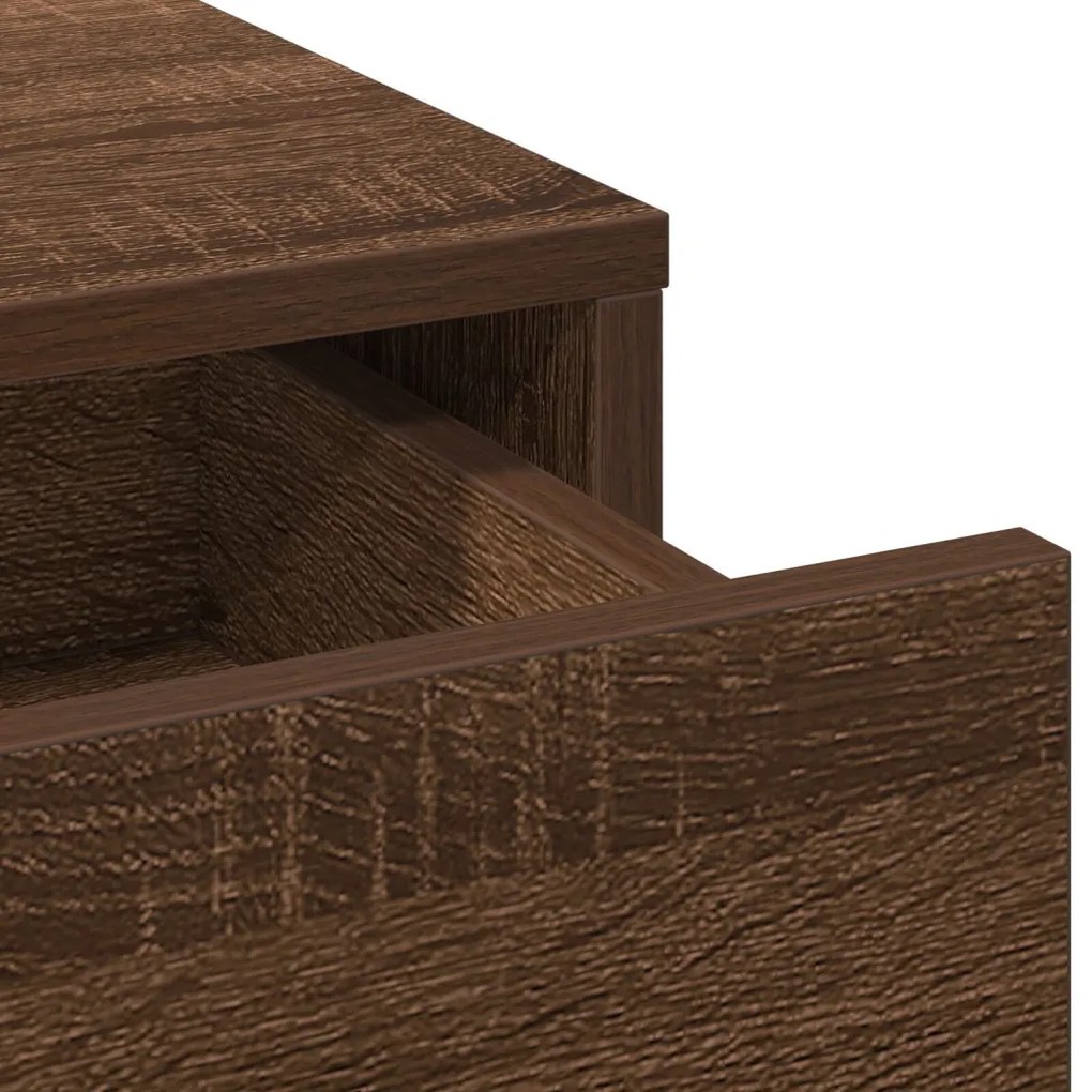 vidaXL Öltözködőasztal fiókkal tükörrel Barna 79 x 41 x 140 cm Faanyag