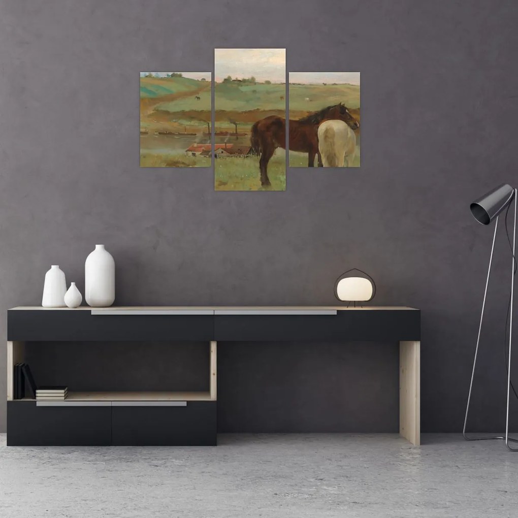 Kép - Edgar Degas, Horses in a Meadow, reprodukciók (90x60 cm)