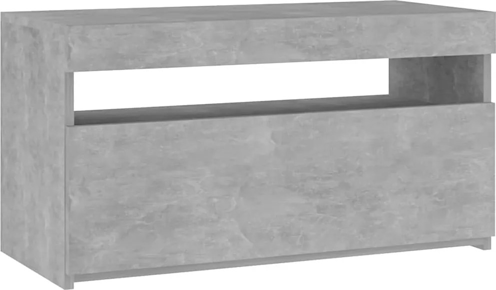 vidaXL betonszürke TV-szekrény LED-világítással 75 x 35 x 40 cm